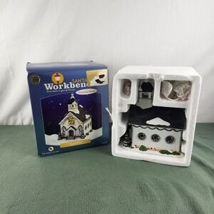 Santa's Workbench Chapel Of Peace 2004 Retired Lighted Christmas Village House